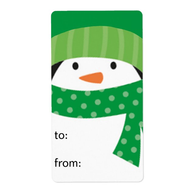 Étiquette Cadeau Pingouin (Devant)