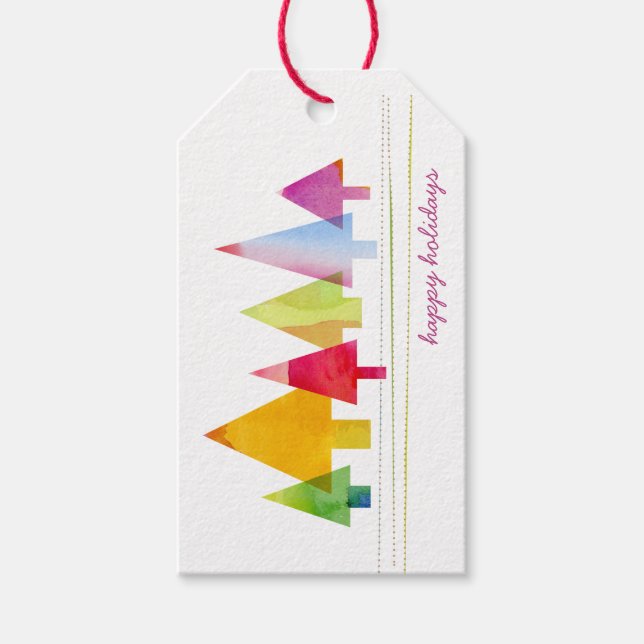 Étiquette Cadeau Pins Peints (Devant)