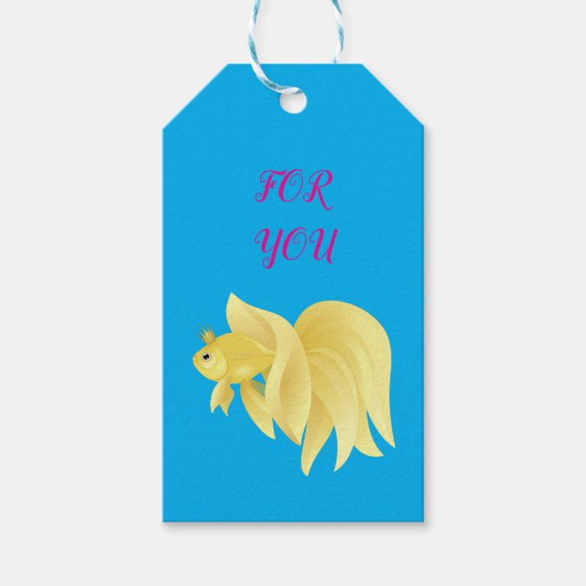 Étiquette Cadeau Poisson Doré (Devant)