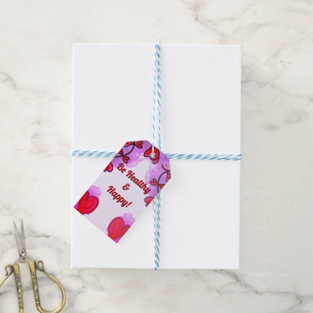 Étiquette cadeau pour être en santé et heureux (Avec de laficelle)