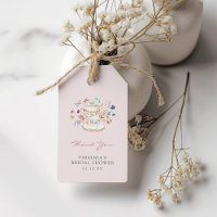 Étiquette cadeau pour la fête du thé rose