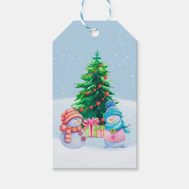 Étiquette cadeau pour les Snowmen Winter Wonderlan (Devant)