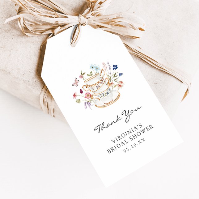 Étiquette cadeau pour une fête de thé (Tea Party Bridal Shower Gift Tag by Painted Paperie
)
