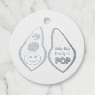 Étiquette-cadeau Prêt à faire Pop Baby Boy Blue Pea Baby shower Per