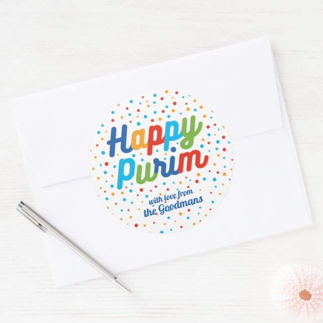 Étiquette cadeau Purim personnalisé (Enveloppe)