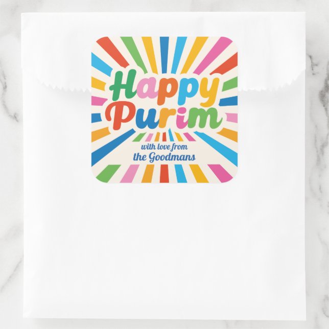 Étiquette cadeau Purim personnalisé (Sac)