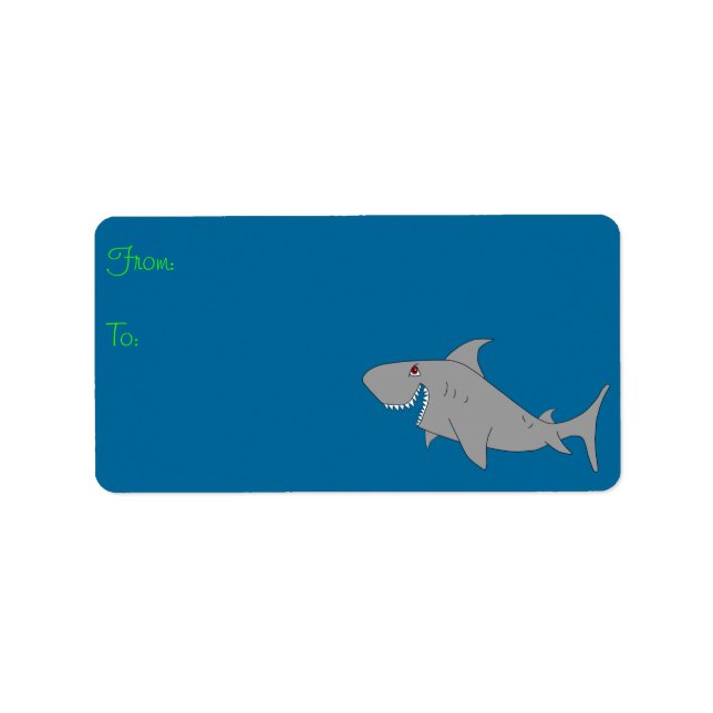 Étiquette cadeau requin (Devant)