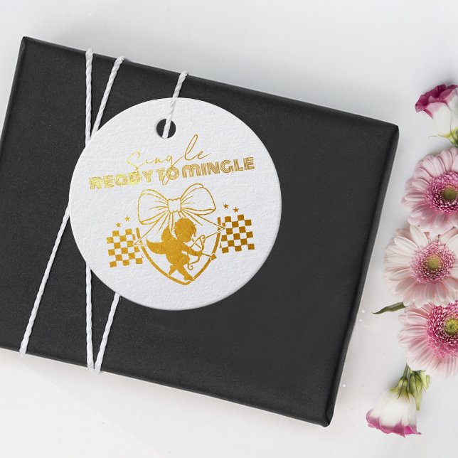 Étiquette-cadeau Retro Cupid Célibataires Saint-Valentin Pay (Créateur téléchargé)