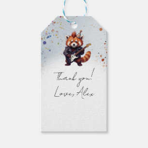 Étiquette cadeau Rocker Panda roux