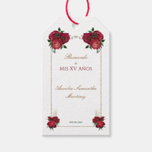 Étiquette cadeau rouge, blanc, Quinceañera Souveni