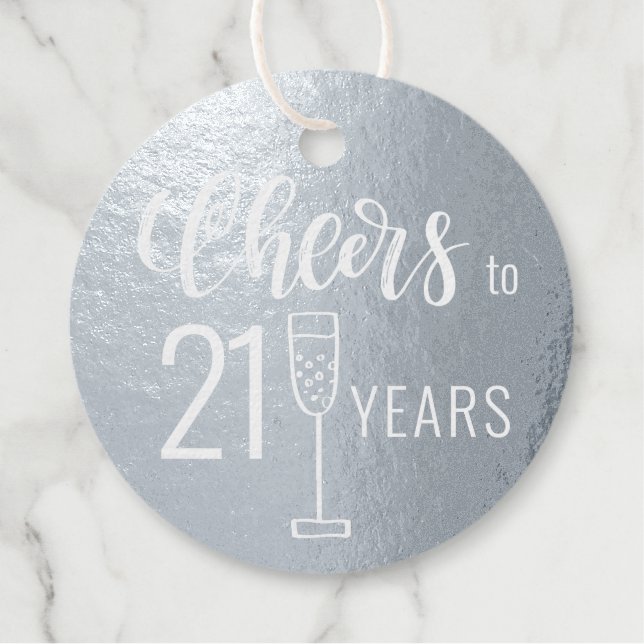 Étiquette-cadeau Salutations à 21 ans hommes anniversaire élégant (Devant)