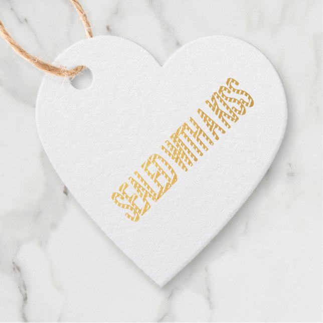 Étiquette-cadeau scellé avec des citations d'amour de baiser (Devant)
