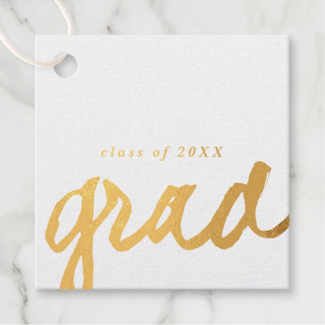 Étiquette-cadeau Script simple | Diplôme d'or (Devant)