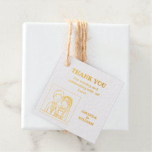 Étiquette-cadeau Simple illustration de conjoints de type dessin an