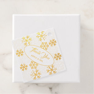 Étiquette-cadeau Snowflakes Gold Foil Merci Favoriser Tags