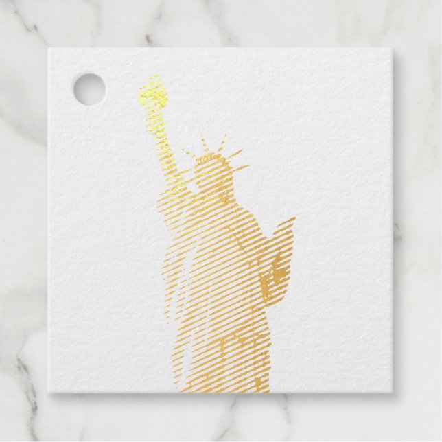 Étiquette-cadeau Statue de la liberté (Devant)