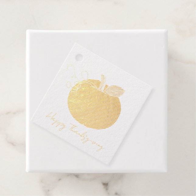 Étiquette-cadeau Tangerine citrouille Faux Cuir (Avec boite)