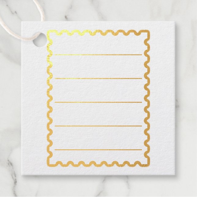 Étiquette-cadeau Timbre de Journal Épave avec Lignes (Devant)