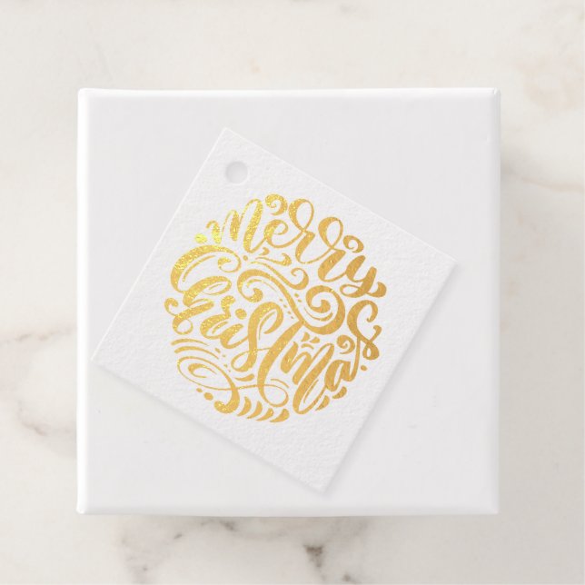 Étiquette-cadeau Typographe de Merry Christmas (Avec boite)