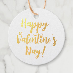 Étiquette-cadeau typographie Heureuse Sainte-Valentin rouge moderne