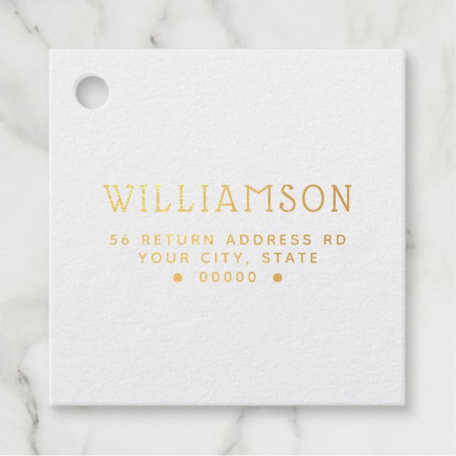 Étiquette-cadeau Une adresse de retour moderne s'encastrant (Devant)