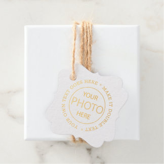 Étiquette-cadeau Votre photo ici - Personnalisée, marquée / Personn