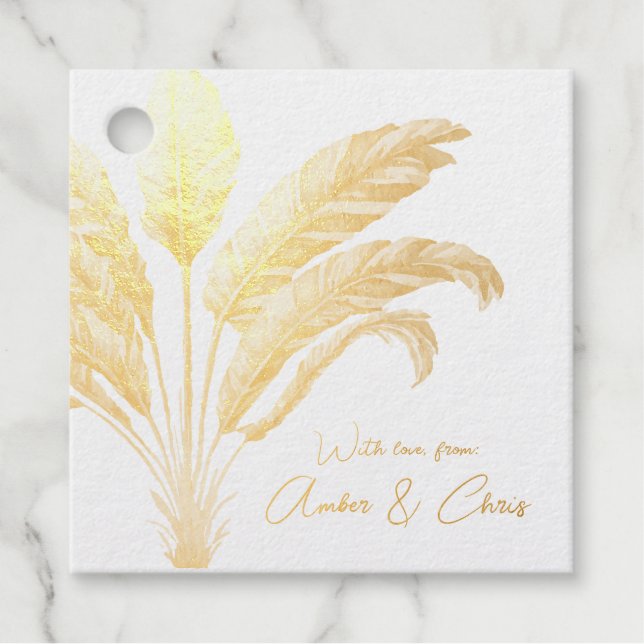 Étiquette-cadeau Voyageurs Palm Tree Boho Tropical (Devant)