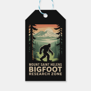 Étiquette Cadeau Zone de Recherche de Bigfoot du M