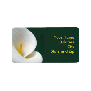 Étiquette Calla sur le noir