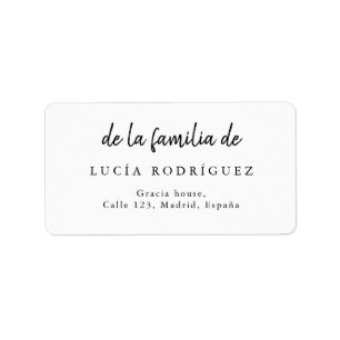 Étiquette Calligraphie Espagne Funérailles Adresse de retour