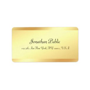 Étiquette Calligraphie moderne Nom Elegant Gold Professional