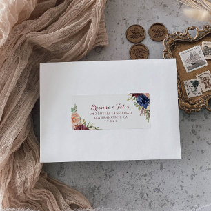 Étiquette Calligraphie or rustique Mariage RSVP Adresse