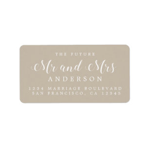 Étiquette Calligraphy Future M. Mme Mariage Adresse de retou