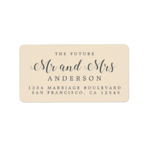Étiquette Calligraphy Future M. Mme Mariage Adresse de retou