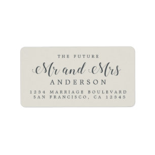 Étiquette Calligraphy Future M. Mme Mariage Adresse de retou