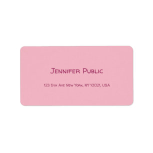 Étiquette Calligraphy Script Text Elegant Pink Plain Modern