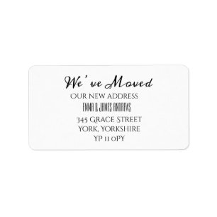 Étiquette Calligraphy We’s Moving New Address Update Étiq