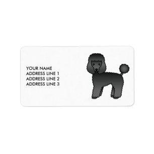 Étiquette Caniche jouet noir Chien de dessin animé mignon &