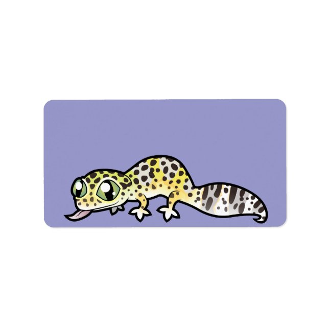 Étiquette Caricature Leopard Gecko (Devant)