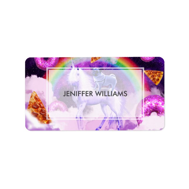 Étiquette Carlin arc-en-ciel dans l'espace chevauchant une l (Devant)