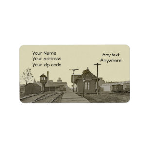 ÉTIQUETTE CARPENTERSVILLE ILLINOIS FERROAD DEPOT TRAIN 1890