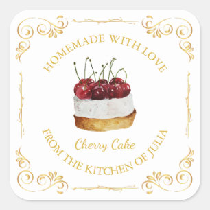 Étiquette Carré de gâteau maison vintage
