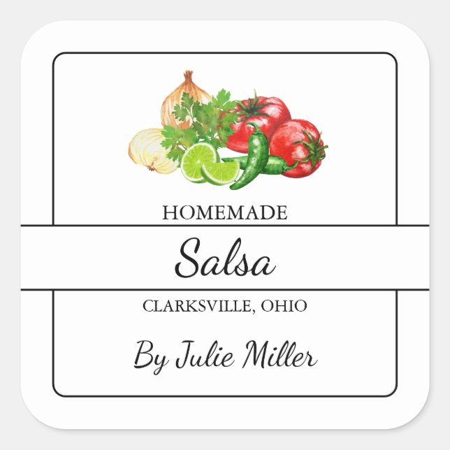 Étiquette Carré de salsa maison (Devant)