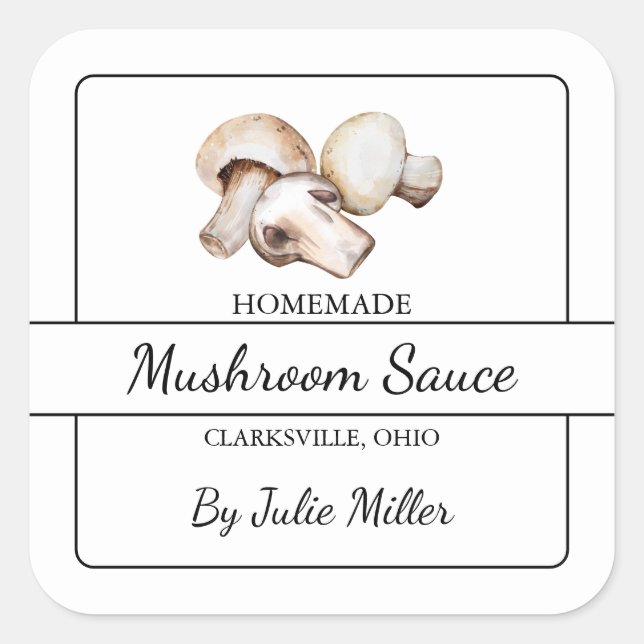 Étiquette Carré de sauce aux champignons maison (Devant)