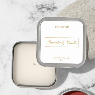 Étiquette Carré élégant parfumé bougie