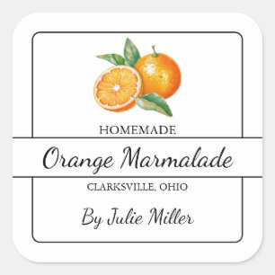 Étiquette Carré Orange Marmalade maison