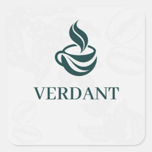 Étiquette carrée personnalisée avec logo pour café