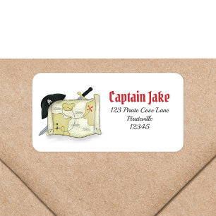 Étiquette Carte au trésor des pirates Fête garçons mignons