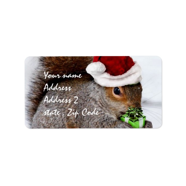 Étiquette Carte Christmas Squirel (Devant)