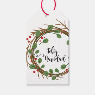 Étiquette Carte Couronne Heureux Noël